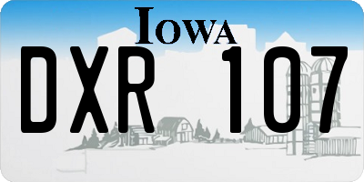 IA license plate DXR107