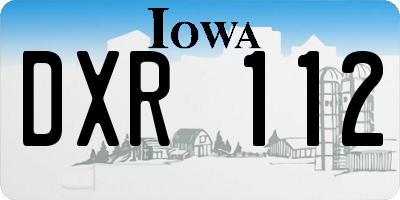 IA license plate DXR112
