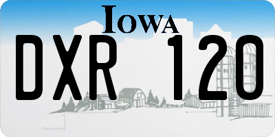 IA license plate DXR120