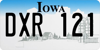 IA license plate DXR121