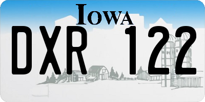 IA license plate DXR122