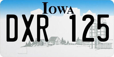 IA license plate DXR125