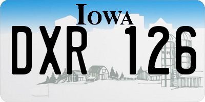 IA license plate DXR126