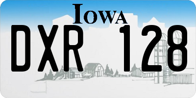 IA license plate DXR128