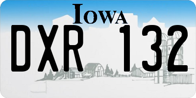 IA license plate DXR132