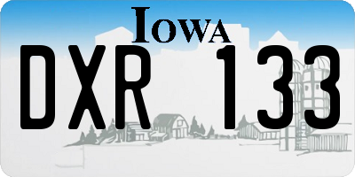IA license plate DXR133
