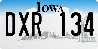 IA license plate DXR134