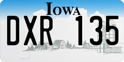 IA license plate DXR135