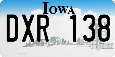 IA license plate DXR138