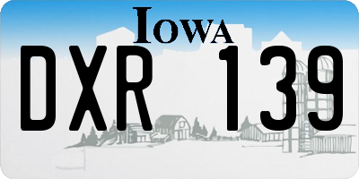 IA license plate DXR139