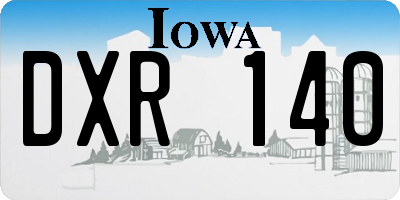 IA license plate DXR140
