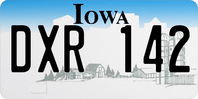 IA license plate DXR142