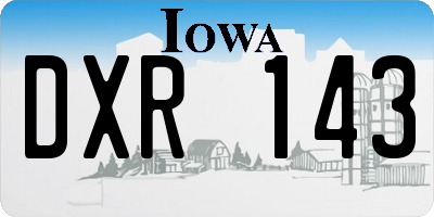 IA license plate DXR143