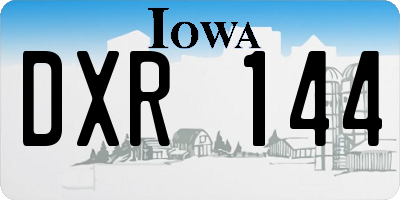IA license plate DXR144