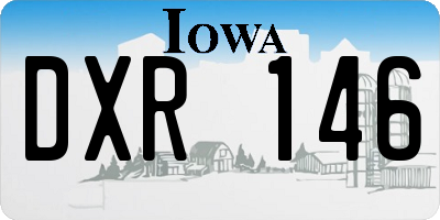 IA license plate DXR146