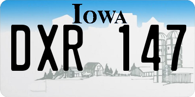 IA license plate DXR147