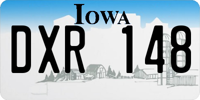 IA license plate DXR148