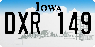 IA license plate DXR149