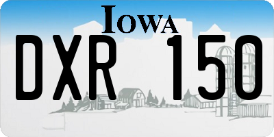 IA license plate DXR150