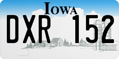 IA license plate DXR152