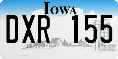IA license plate DXR155