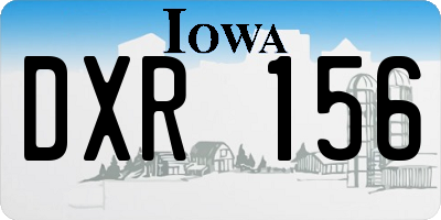 IA license plate DXR156