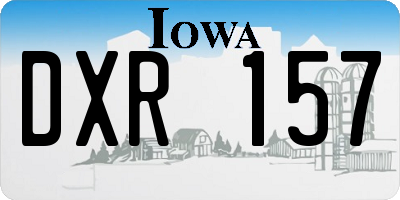 IA license plate DXR157