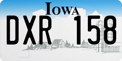 IA license plate DXR158