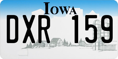 IA license plate DXR159