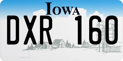 IA license plate DXR160
