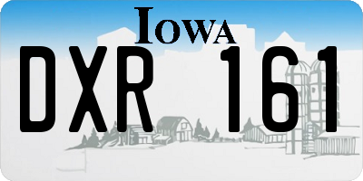 IA license plate DXR161