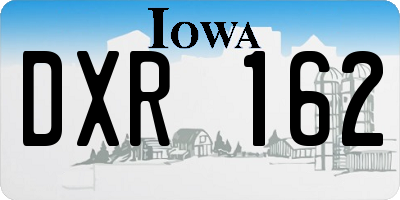 IA license plate DXR162
