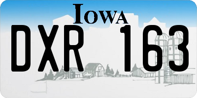 IA license plate DXR163