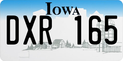 IA license plate DXR165