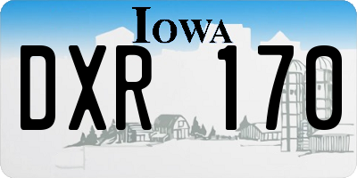 IA license plate DXR170