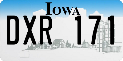 IA license plate DXR171