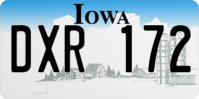 IA license plate DXR172