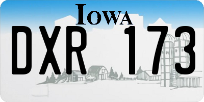 IA license plate DXR173