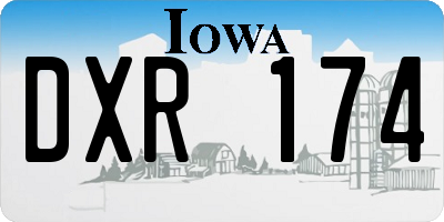 IA license plate DXR174