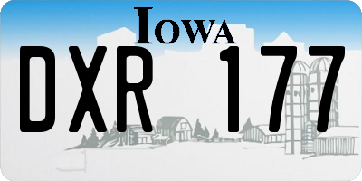 IA license plate DXR177