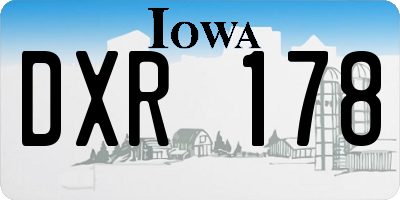 IA license plate DXR178