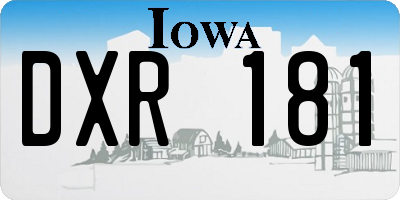 IA license plate DXR181