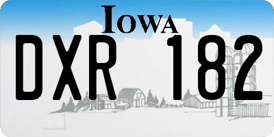 IA license plate DXR182