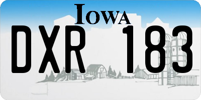 IA license plate DXR183