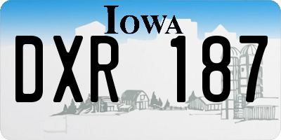 IA license plate DXR187