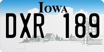 IA license plate DXR189