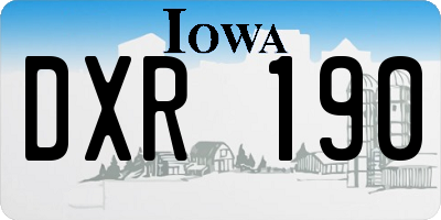 IA license plate DXR190