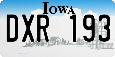 IA license plate DXR193