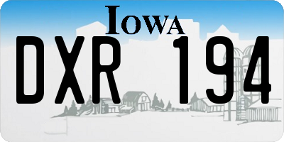 IA license plate DXR194