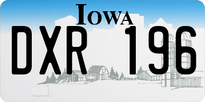 IA license plate DXR196